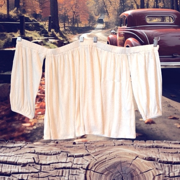 Ella Moss Off The Shoulder Top - New‎ Women |
Color:| Ivory | Size: M NWT - Picture 1 of 11